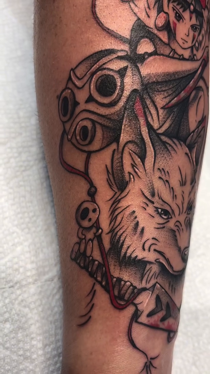 Princess Mononoke characters realism tattoo by ✿ Desiree Gawle ✿