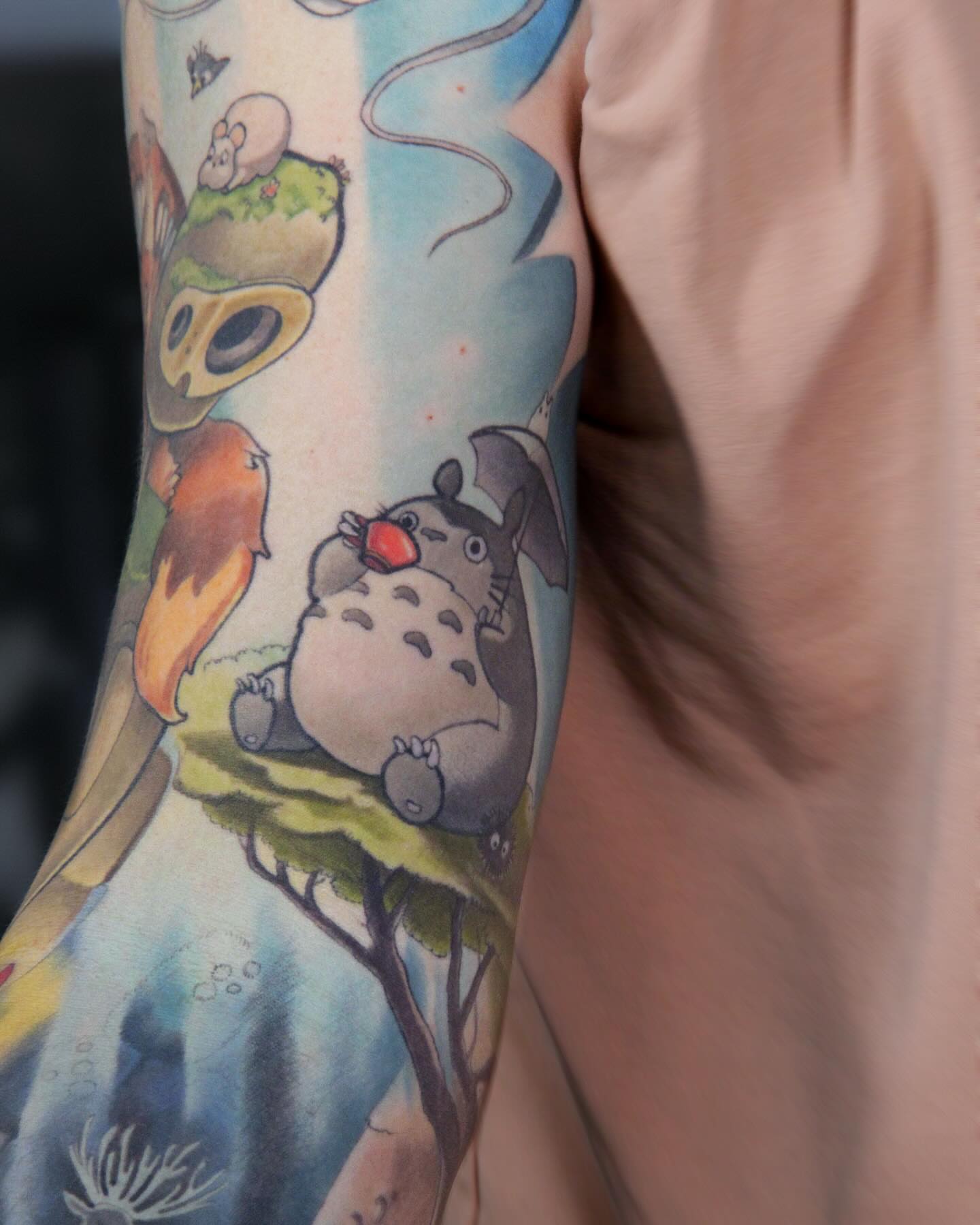 Tattoo by @annineva — dotwork, anime