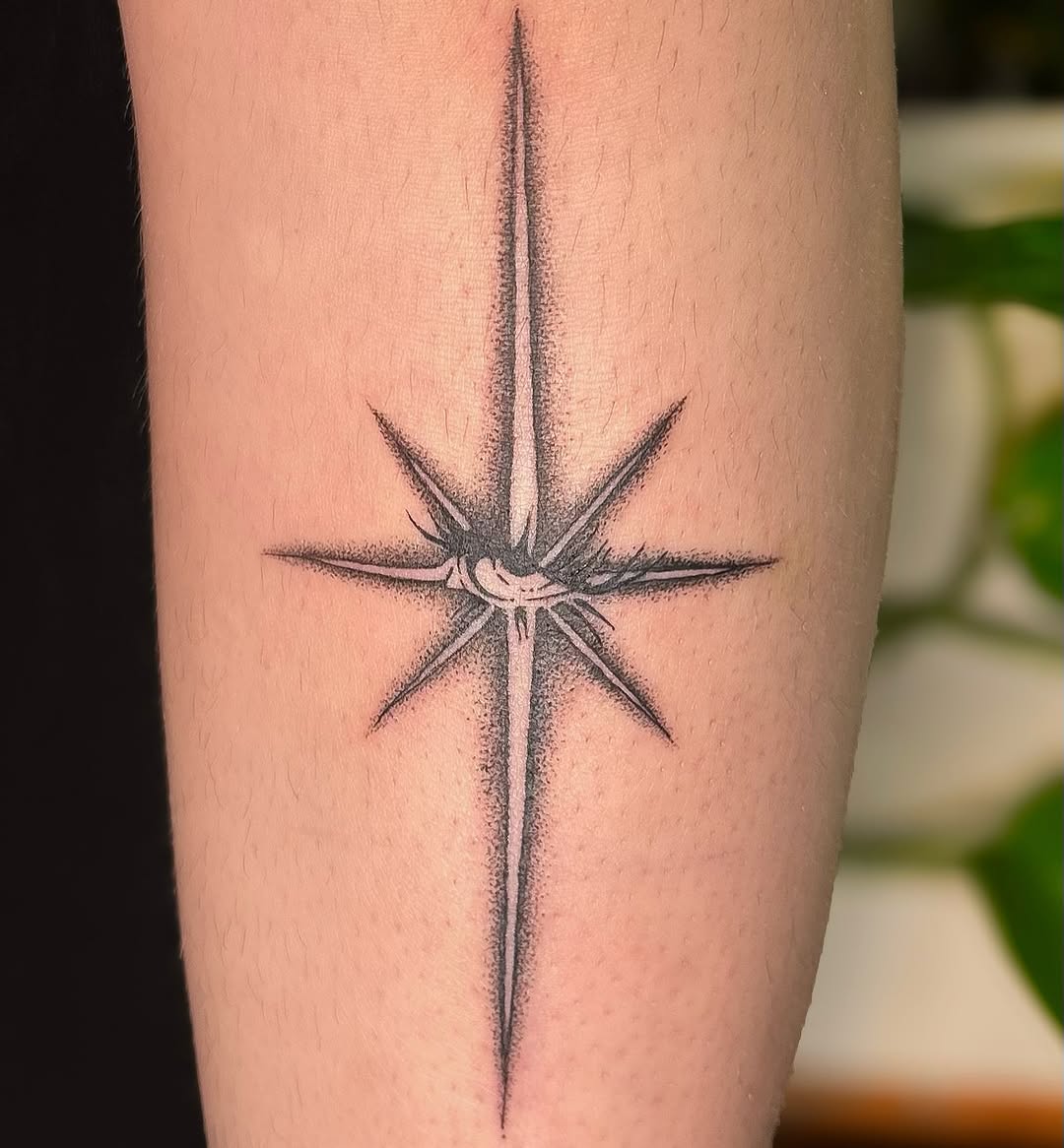 Starburst cyber sigilism tattoo on the forearm by ༺♡༻ Melia’s Dolls ༺♡༻