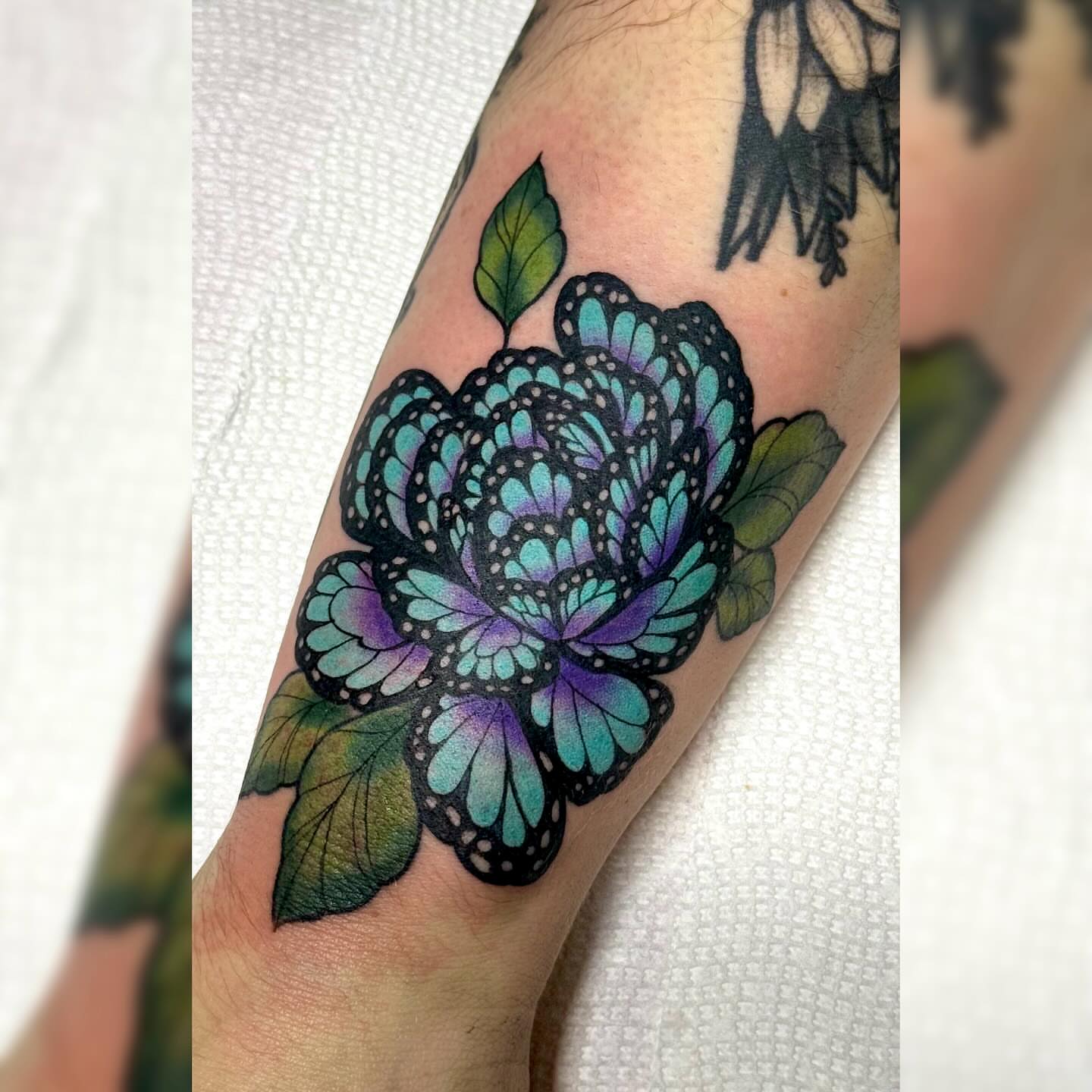 Tattoo by @gabipaigeee — dotwork, realism