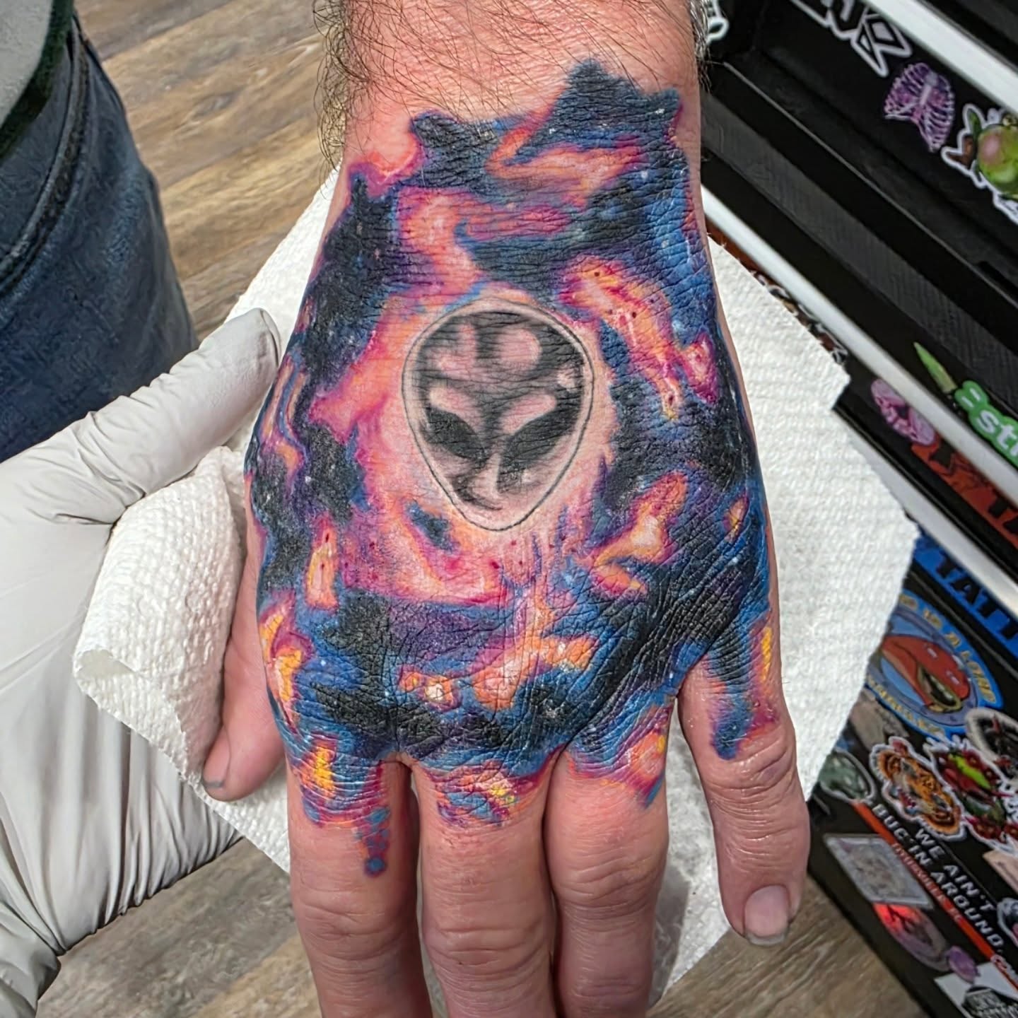 Tattoo by @cerberustattoos — dotwork, surrealism