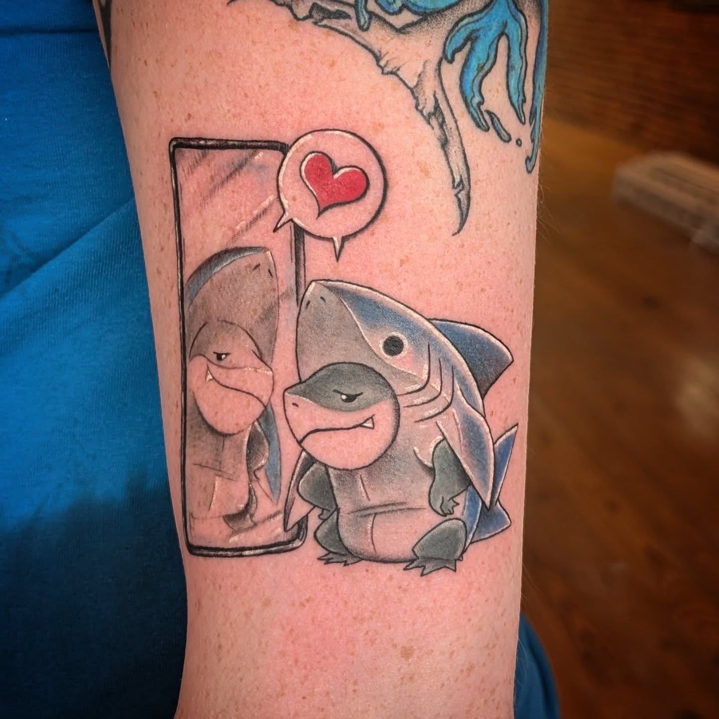 Tattoo by @krystamctattoos111 — dotwork, anime