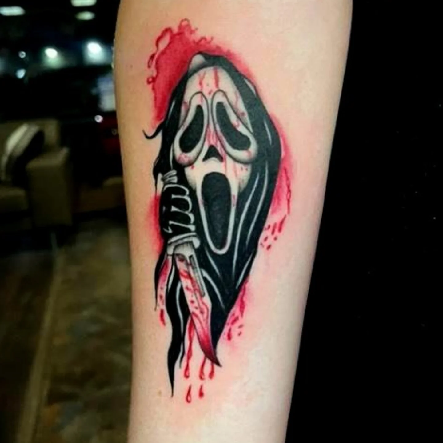 Scream mask dark realism tattoo on the forearm by ๐๐ช๐ฝ๐ฑ๐ ๐๐ฒ๐ป๐ต ๐ฃ๐ช๐ฝ๐ฝ๐ธ๐ธ