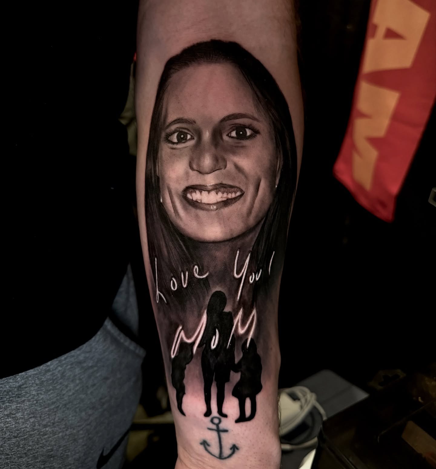 Portrait of a woman realism tattoo on the forearm by Nathan Guerrero