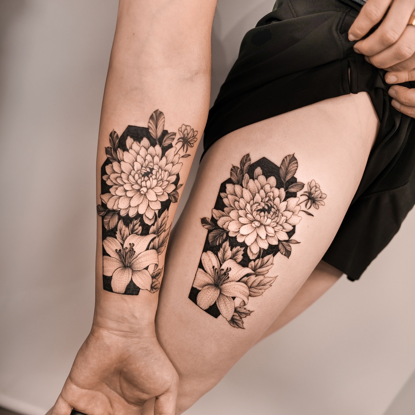 Tattoo by @sky.tattooist17 β black_and_grey
