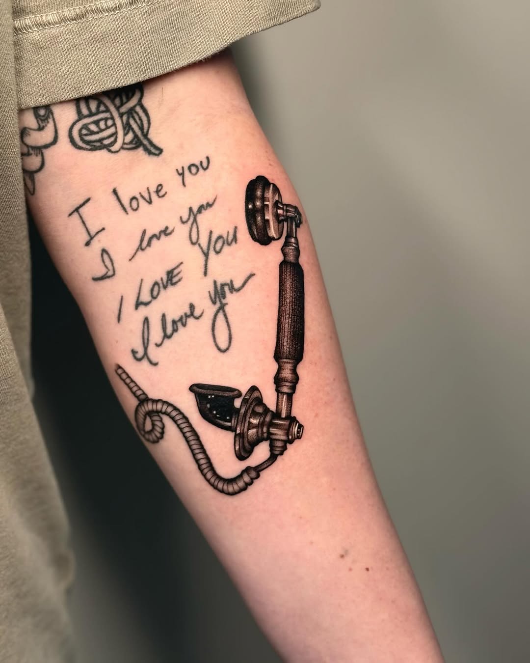 Tattoo by @slightlyorange — lettering_script, black_and_grey