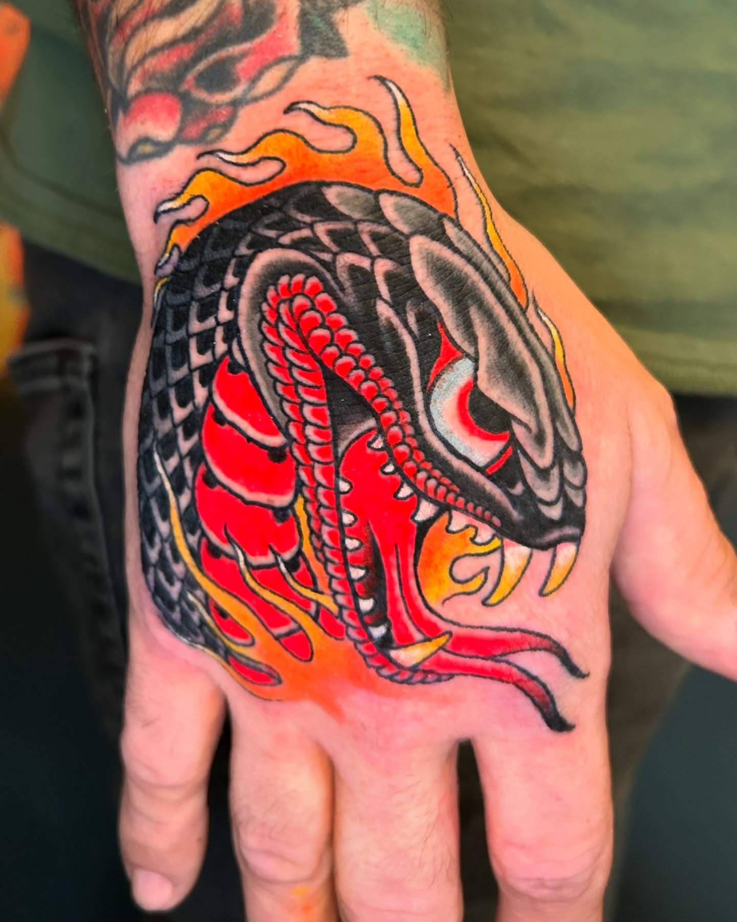 Dragon japanese irezumi tattoo on the hand by Mike Maciejewski:Chicago Tattoo Artist
