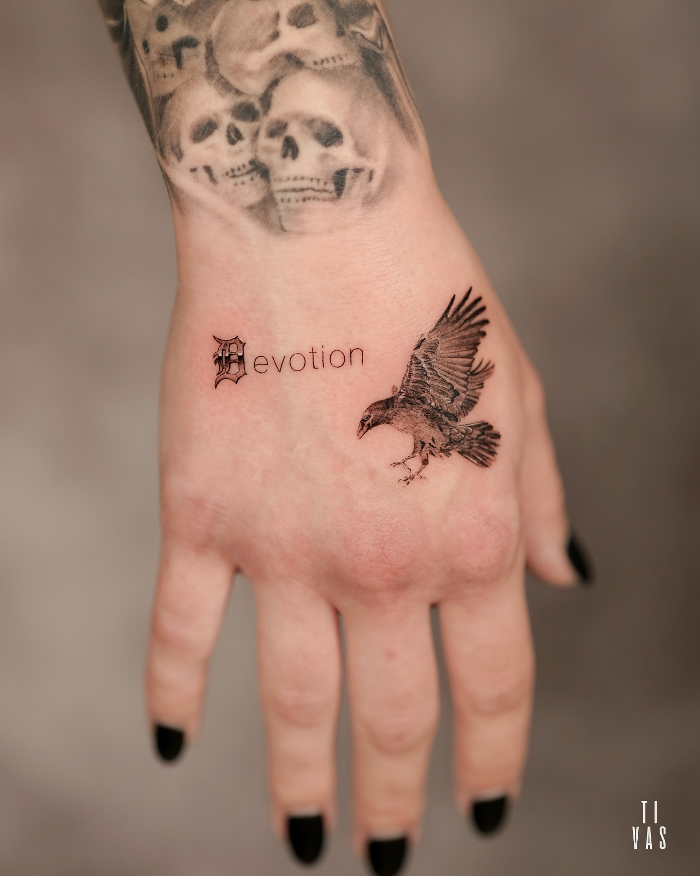 Tattoo by @tivas — black_and_grey