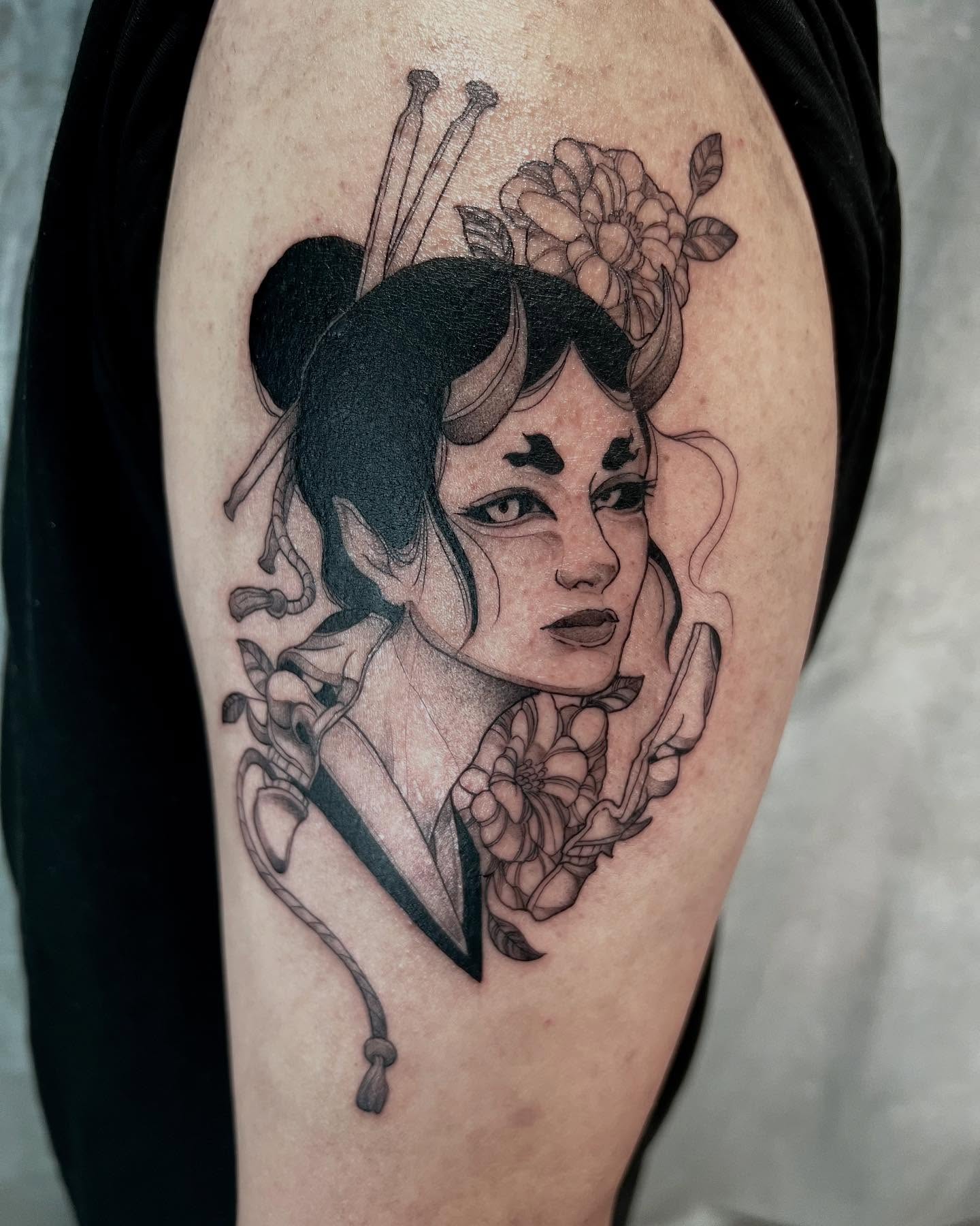 Tattoo by @makoto.tattooarts — black_and_grey, realism