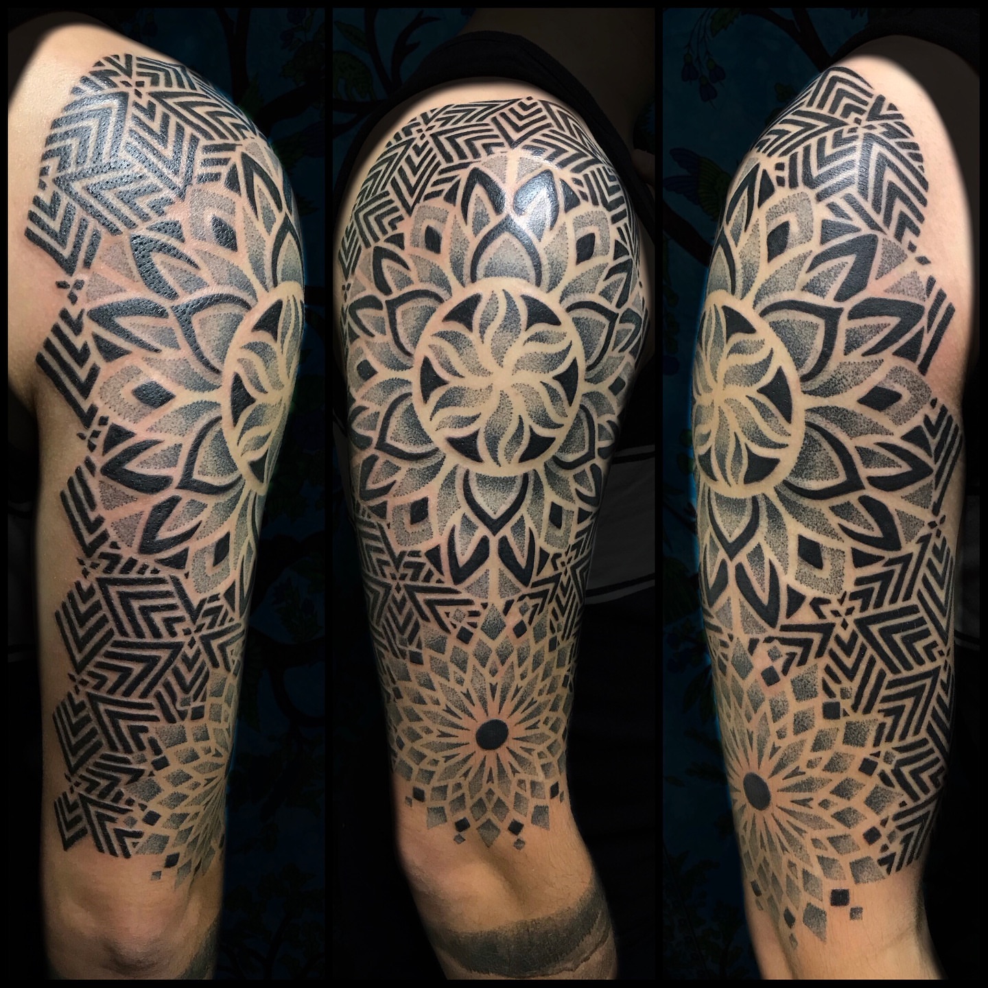 Tattoo by @talia_tattoo_ — dotwork, geometric