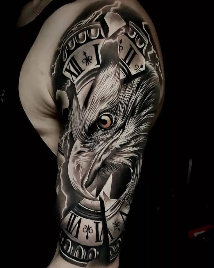 Owl realism tattoo on the forearm by Peter John