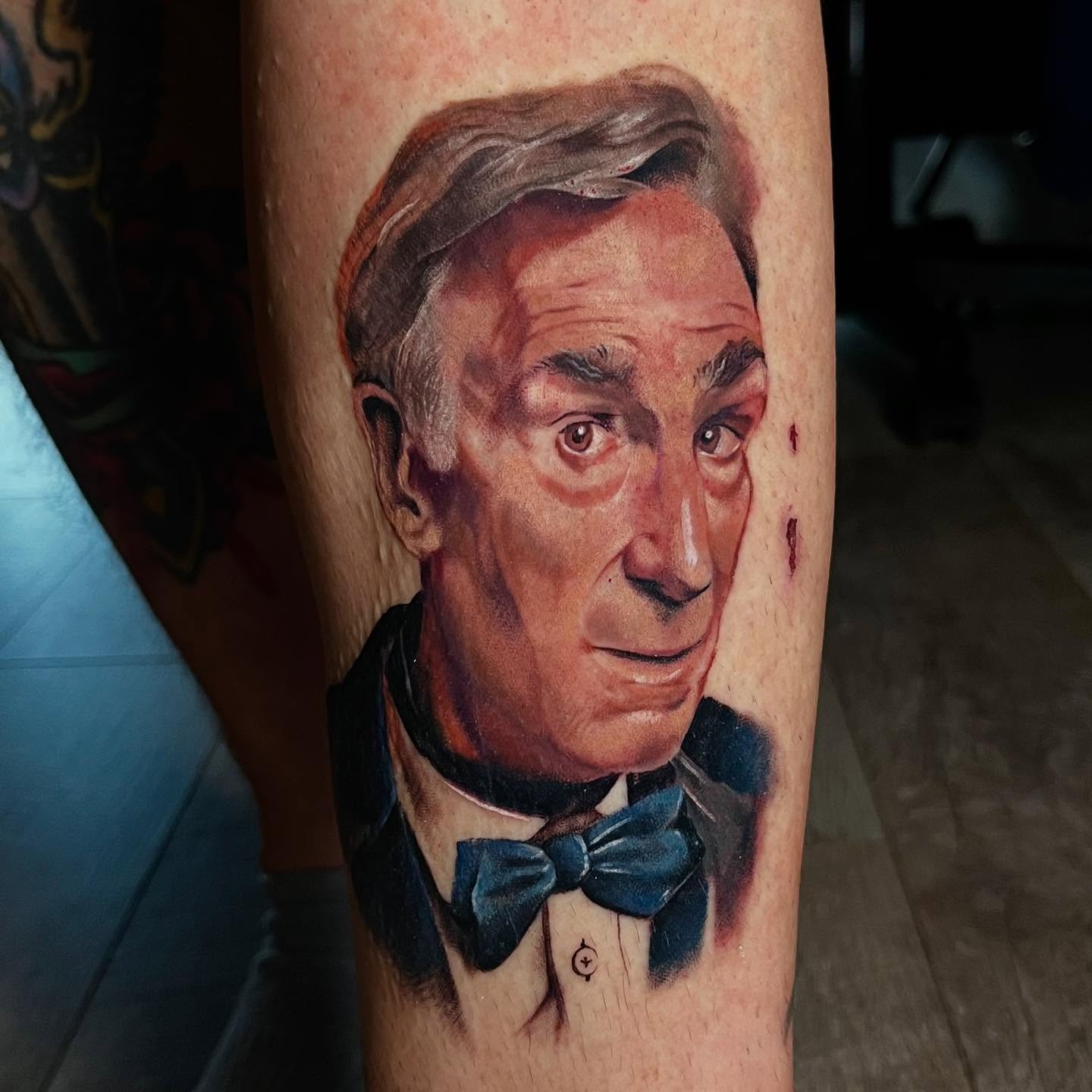 Bill murray realism tattoo on the forearm by 🪴Amanda Lugo🪴 Ocala Tattoo Artist