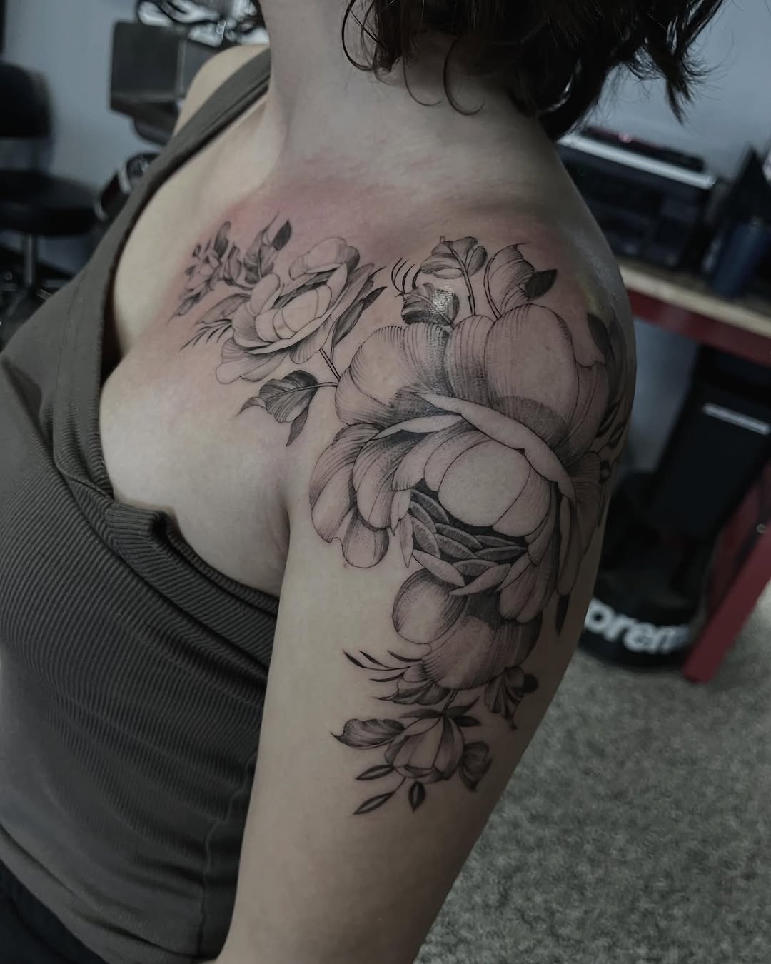 Tattoo by @thinkinkjr — fine_line, black_and_grey