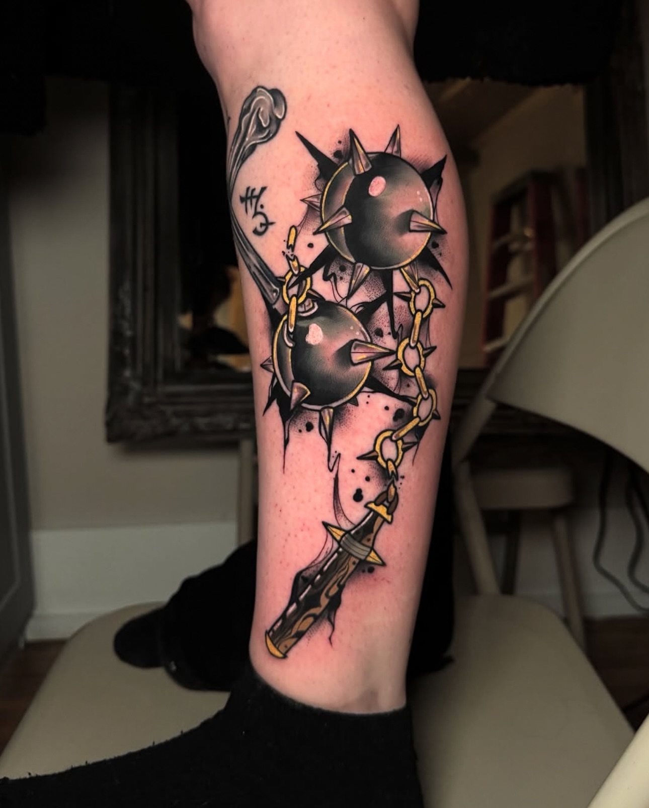 Tattoo by @shortyadtrtattoos β black_and_grey, geometric
