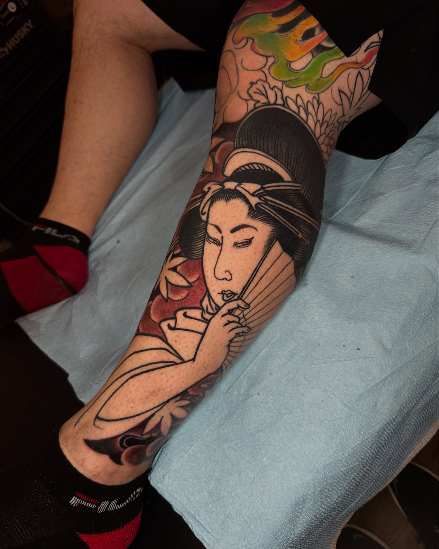 Geisha japanese irezumi tattoo on the forearm by Jon Mesa