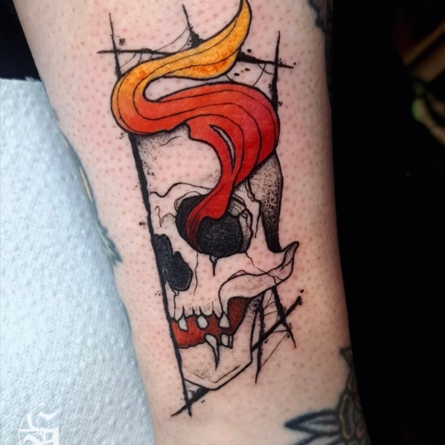 Tattoo by @foxhead_tattoo — dotwork, neo_traditional
