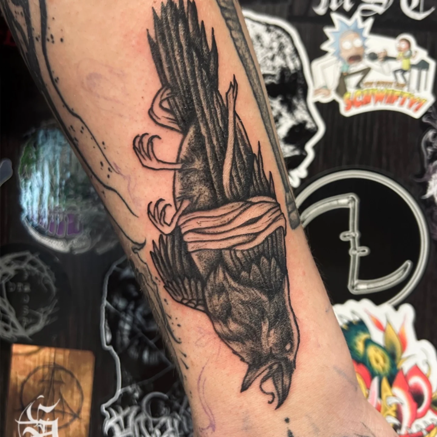 Tattoo by @foxhead_tattoo — black_and_grey