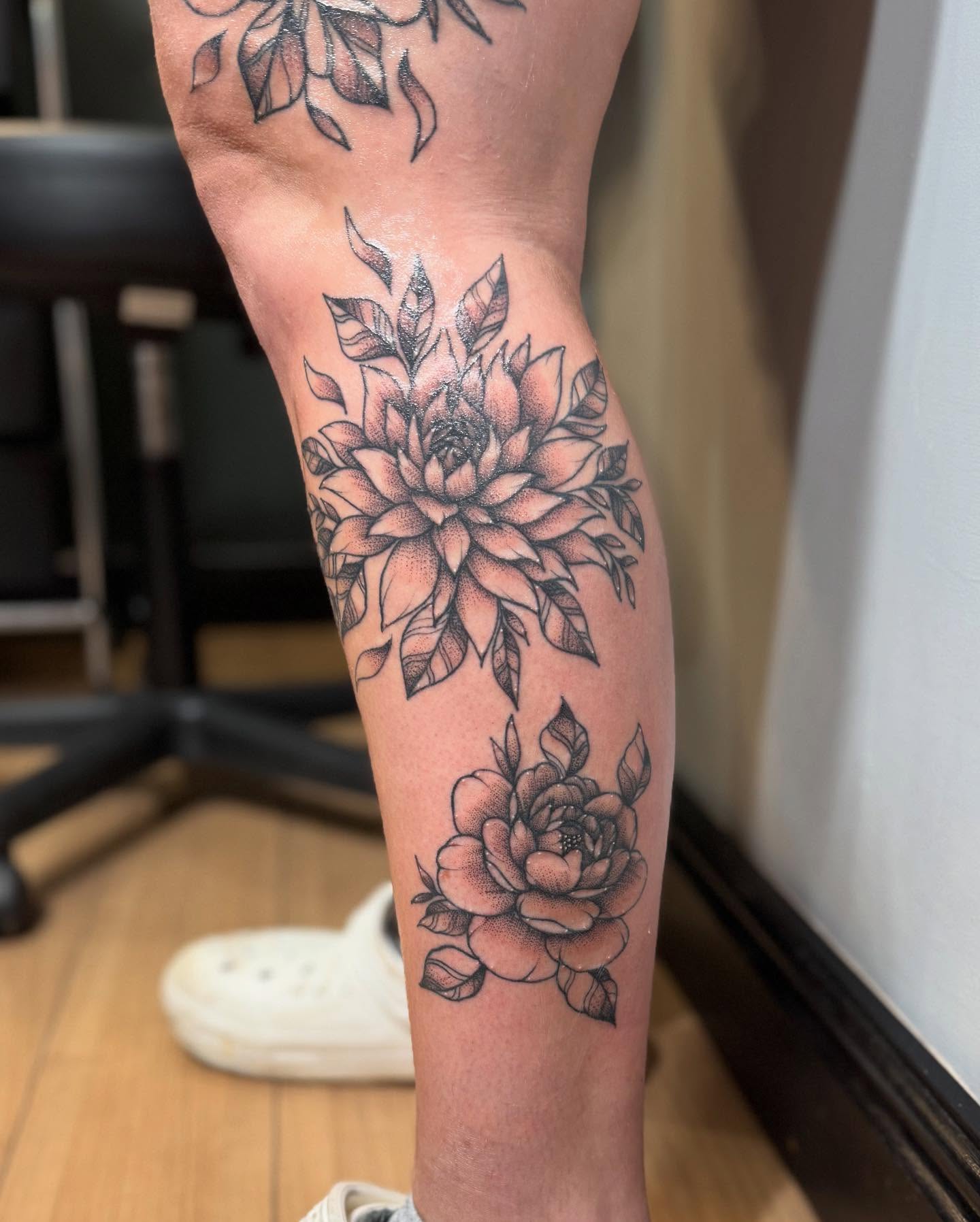 Tattoo by @gchlo123 — dotwork, black_and_grey