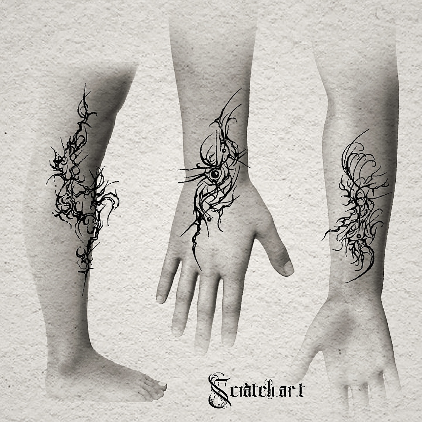Abstract design geometric tattoo on the forearm by Nikki Ward