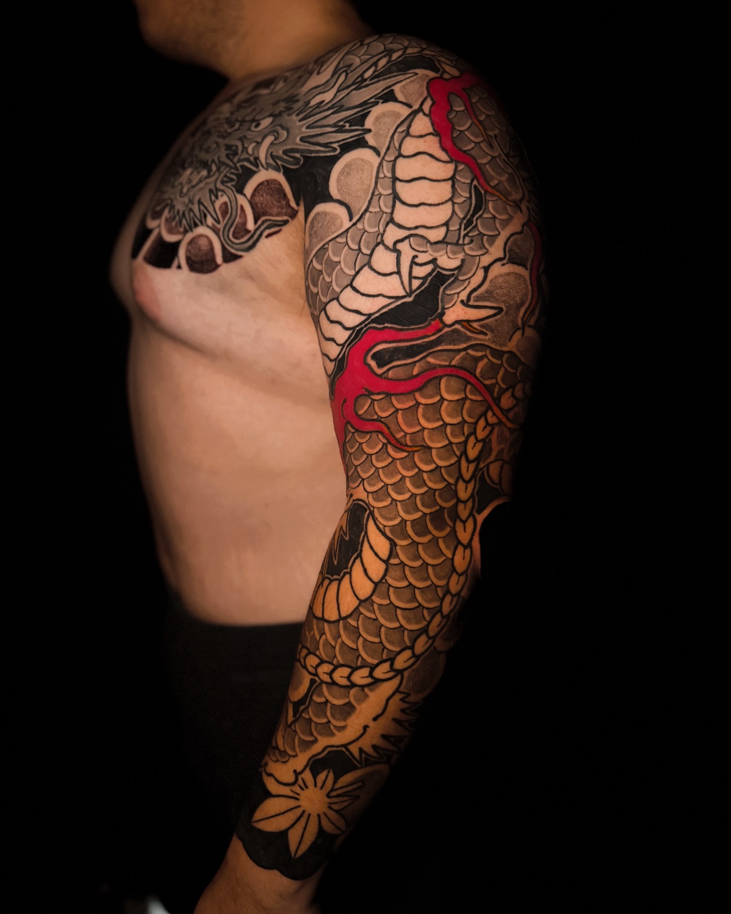 Dragon japanese irezumi tattoo on the upper arm by ๐๐๐๐พ๐ - (่พ็ๅ
)