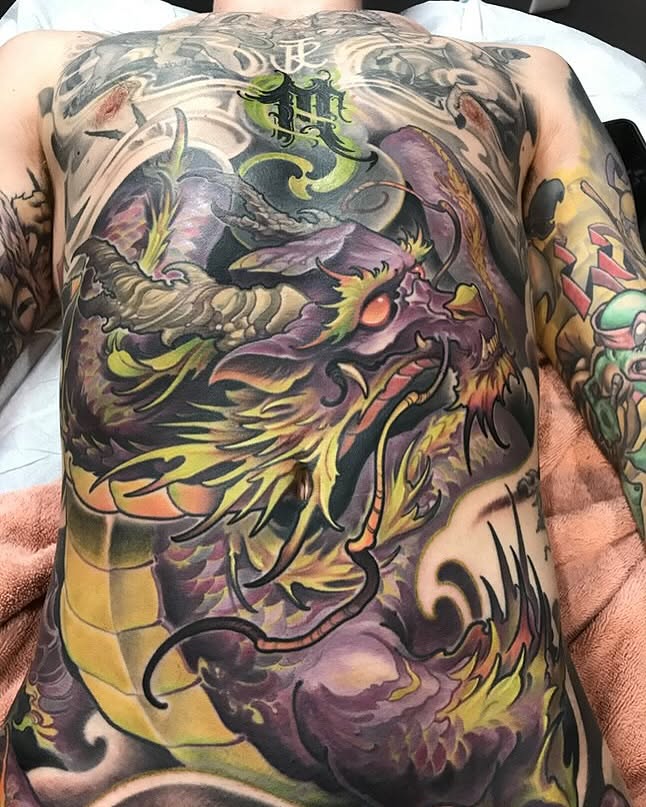 Tattoo by @andechambers — japanese_irezumi, dotwork