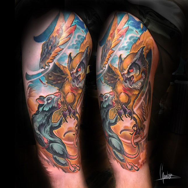 Tattoo by @andechambers — american_traditional, dotwork