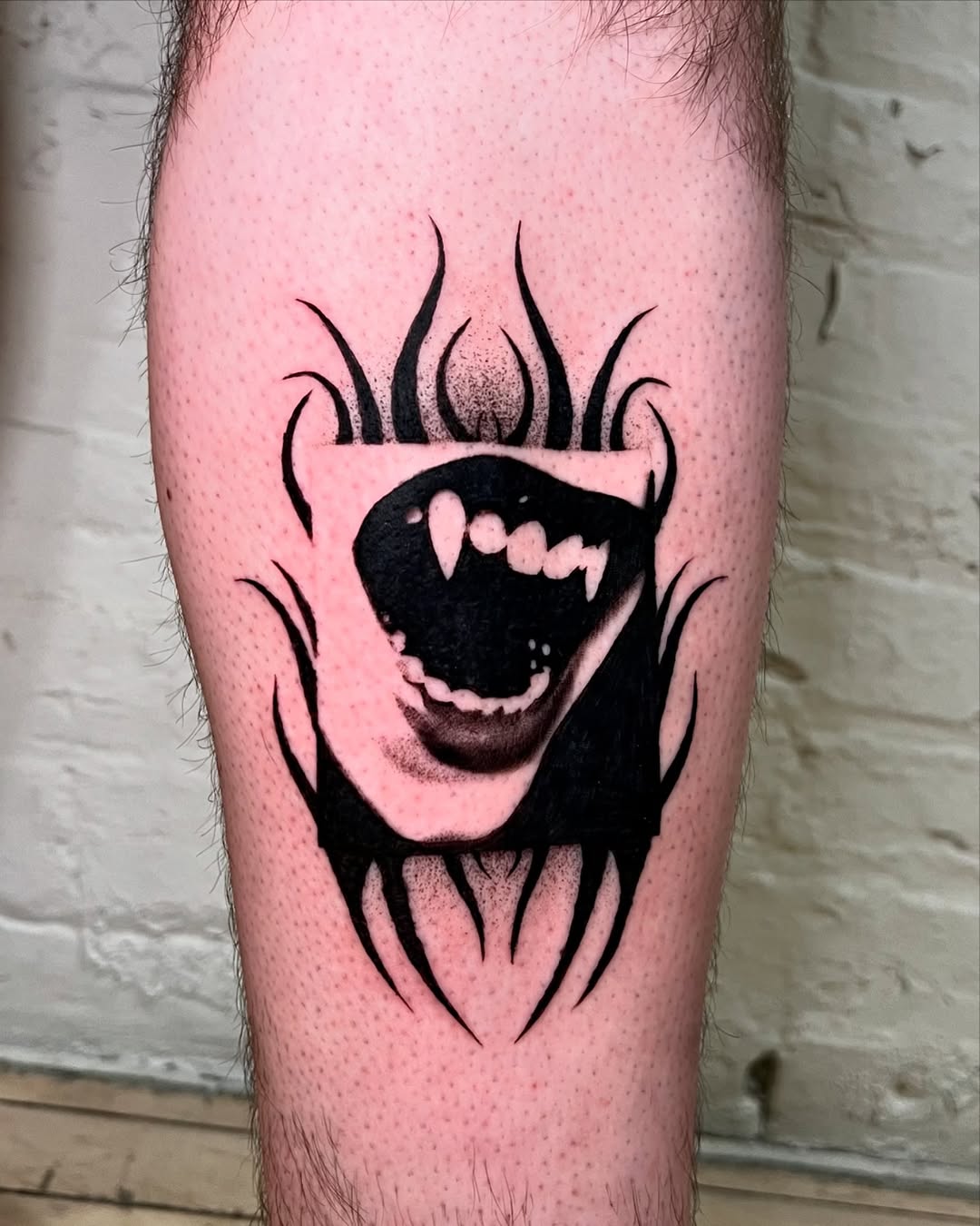 Tattoo by @drewonaperson β blackwork, black_and_grey