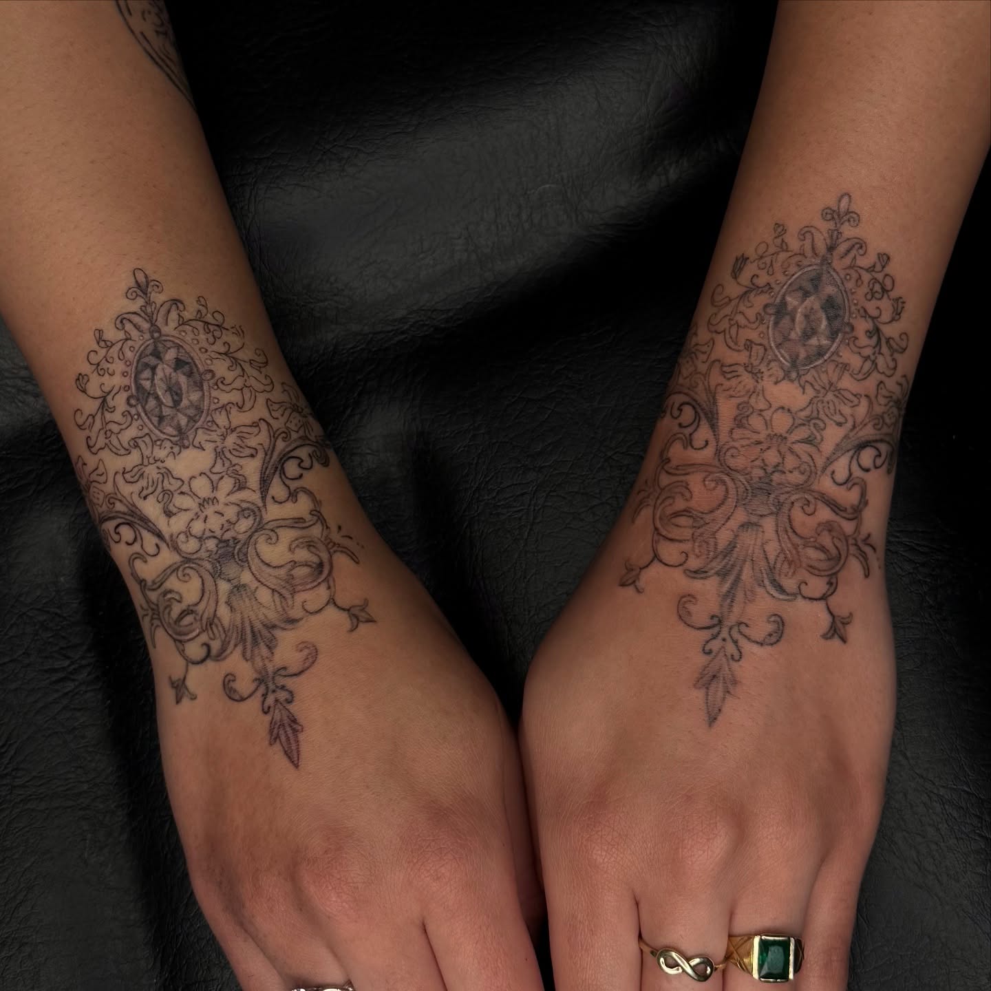 Floral ornament ornamental tattoo on the forearm by josselyn ☪︎