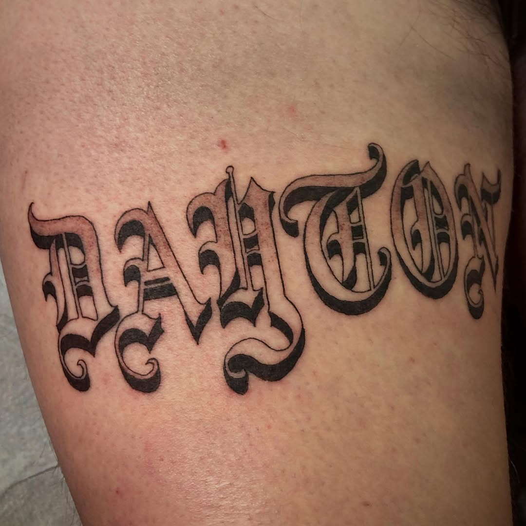 Tattoo by @lost_mutt — lettering_script