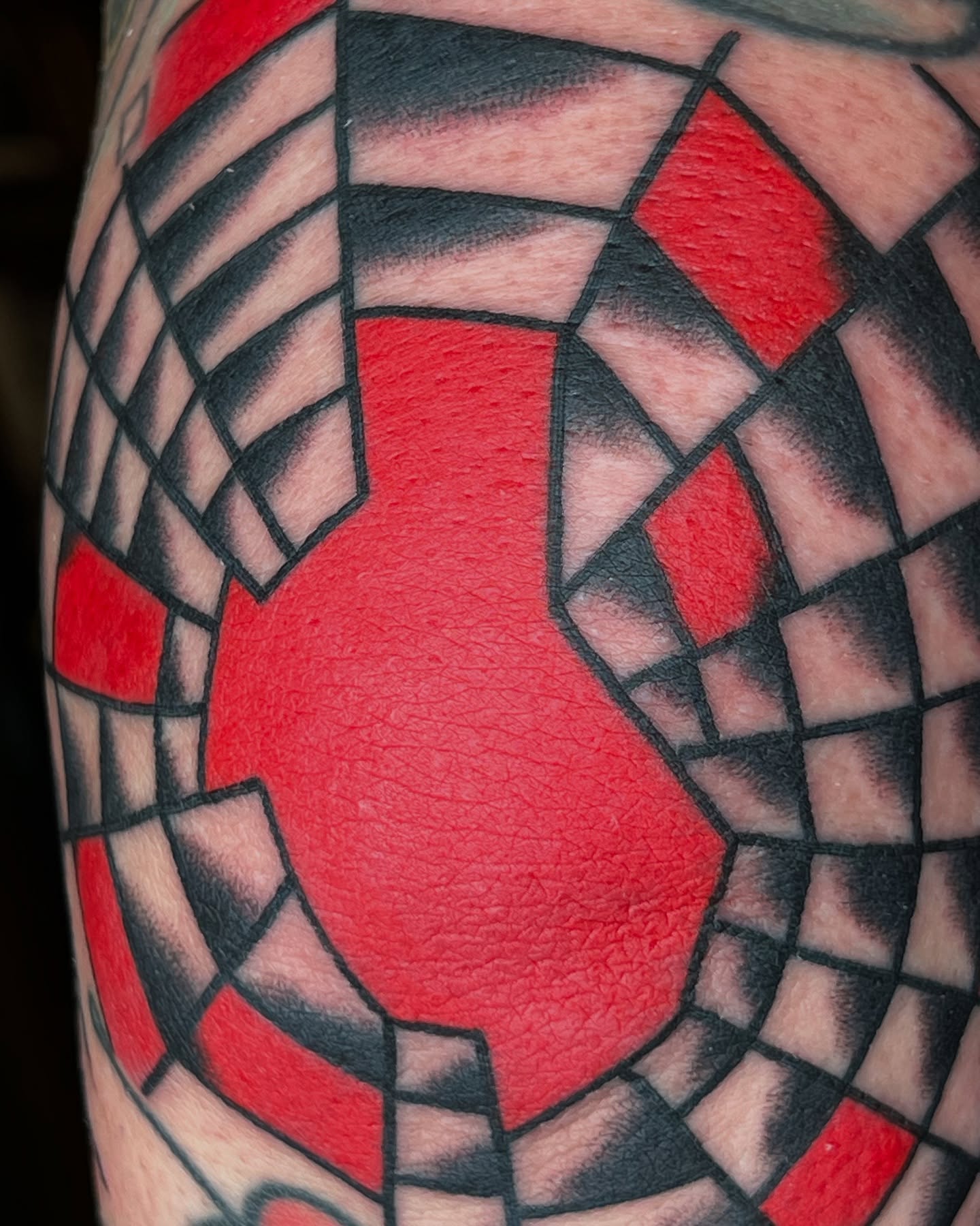 Geometric pattern geometric tattoo on the forearm by Cory Miller