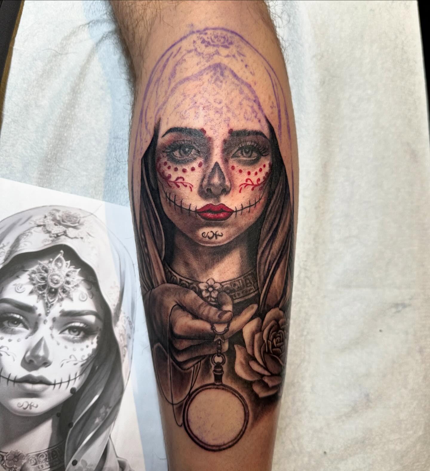Tattoo by @baomtl — realism, dotwork