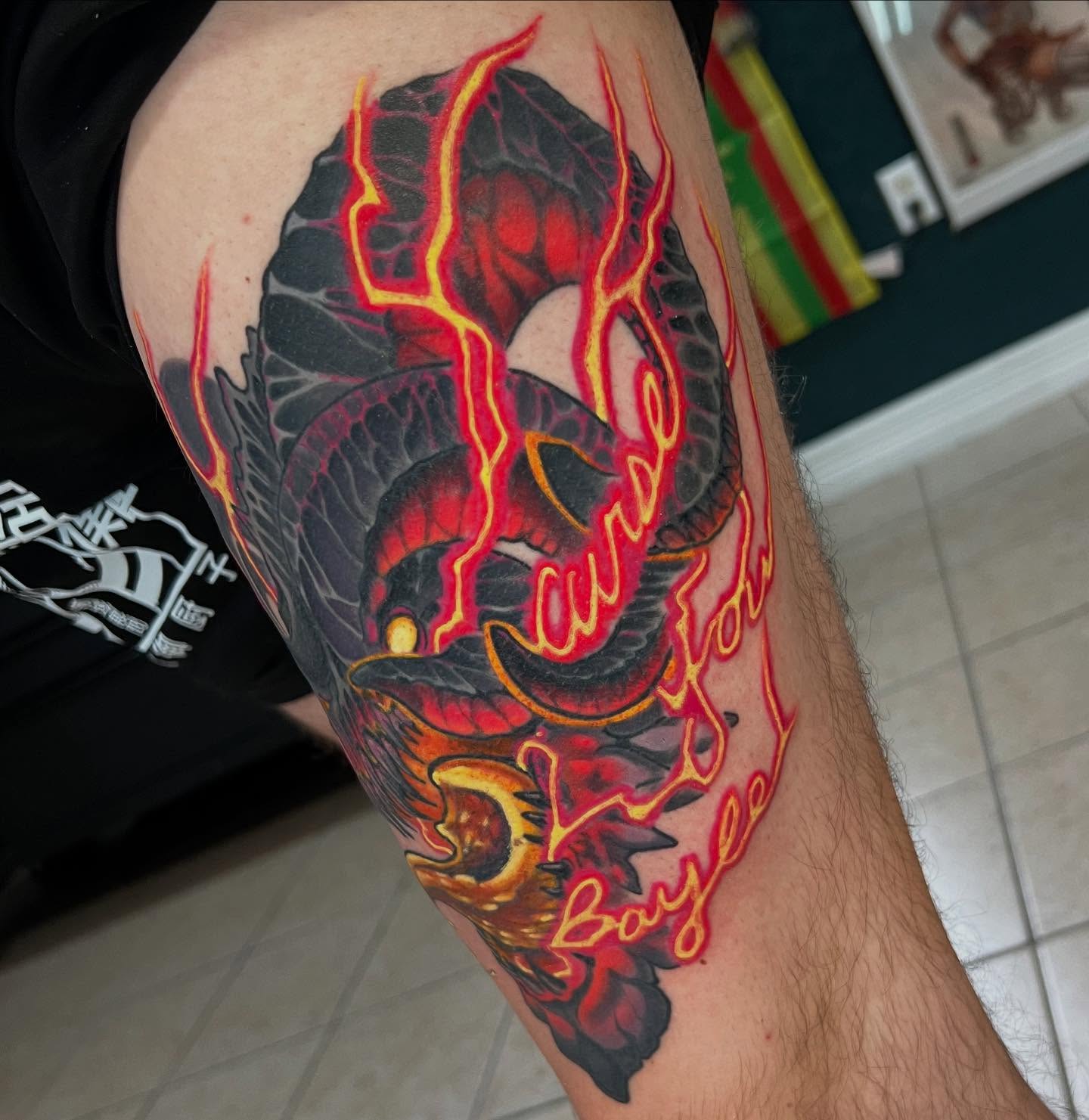 Tattoo by @hairofthehound — american_traditional, dark_realism