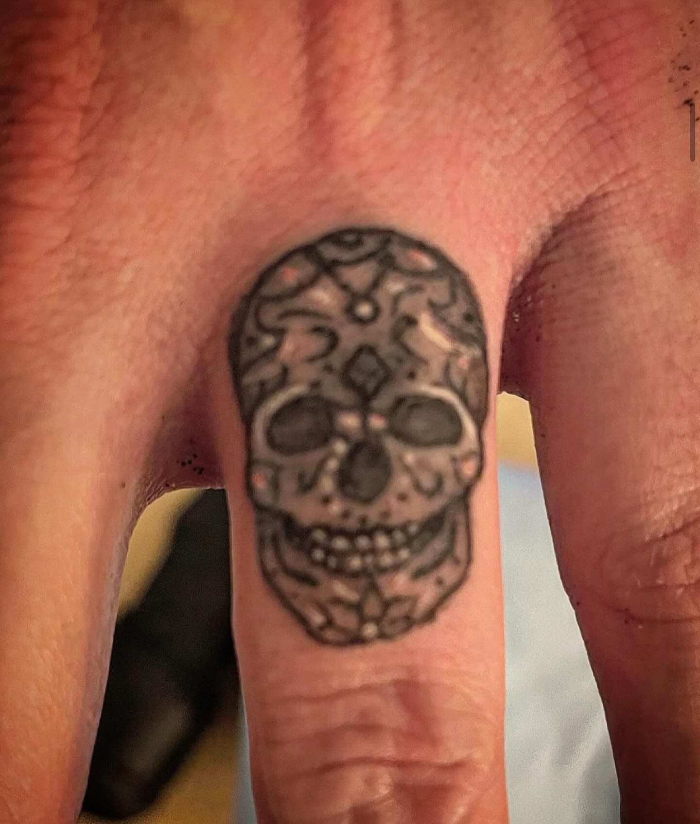 Skull black and grey tattoo by Ricky Flemate, San Antonio