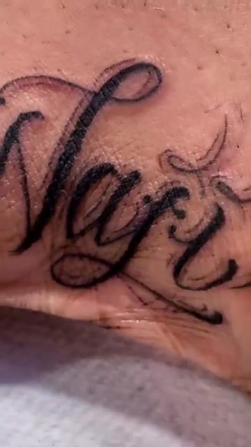 Tattoo by @legoetatts — lettering_script