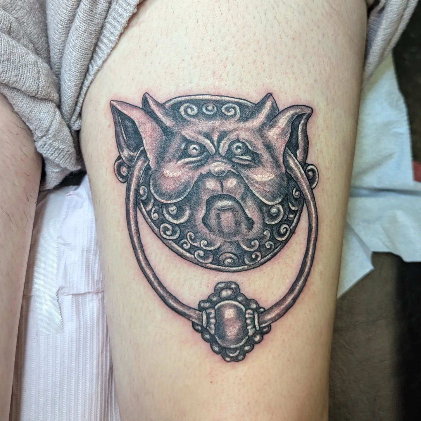 Tattoo by @j9ladylucktattoo — black_and_grey, realism