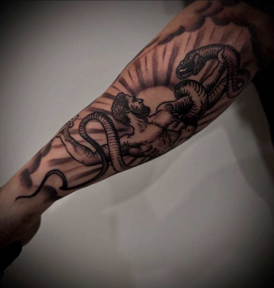 Tattoo by @jink_tattoos — black_and_grey