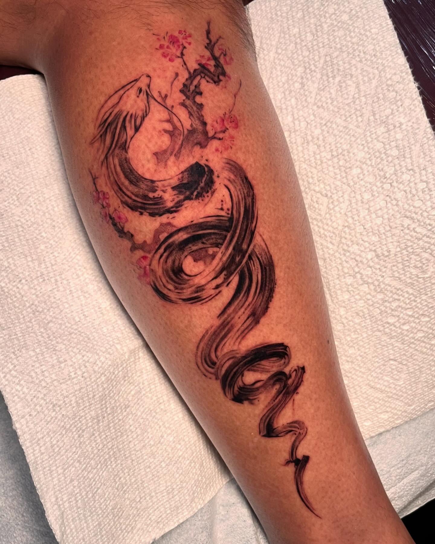 Tattoo by @micah_mariah — watercolor, japanese_irezumi