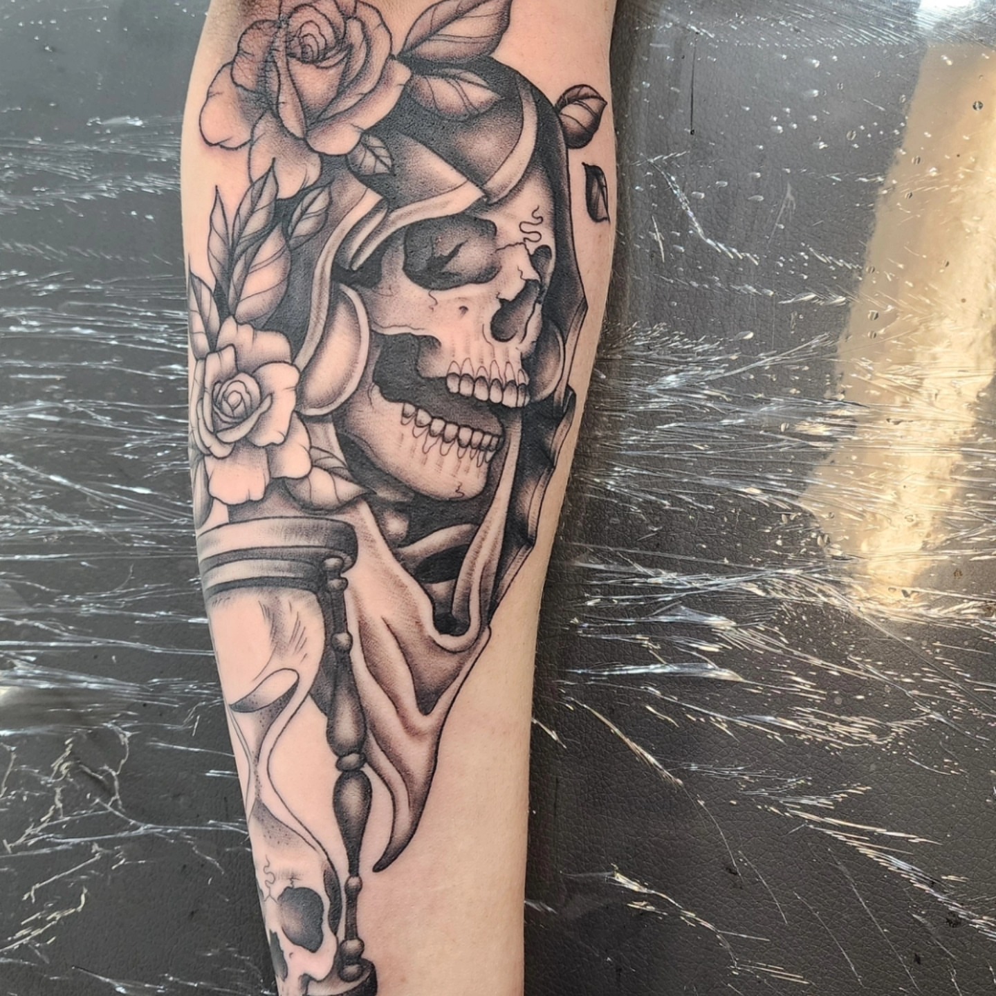 Tattoo by @dunebuggybobby — black_and_grey, realism