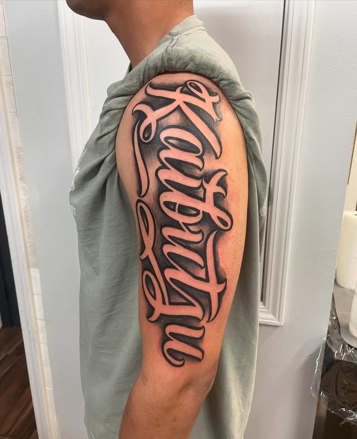 Tattoo by @bohemianblake — lettering_script