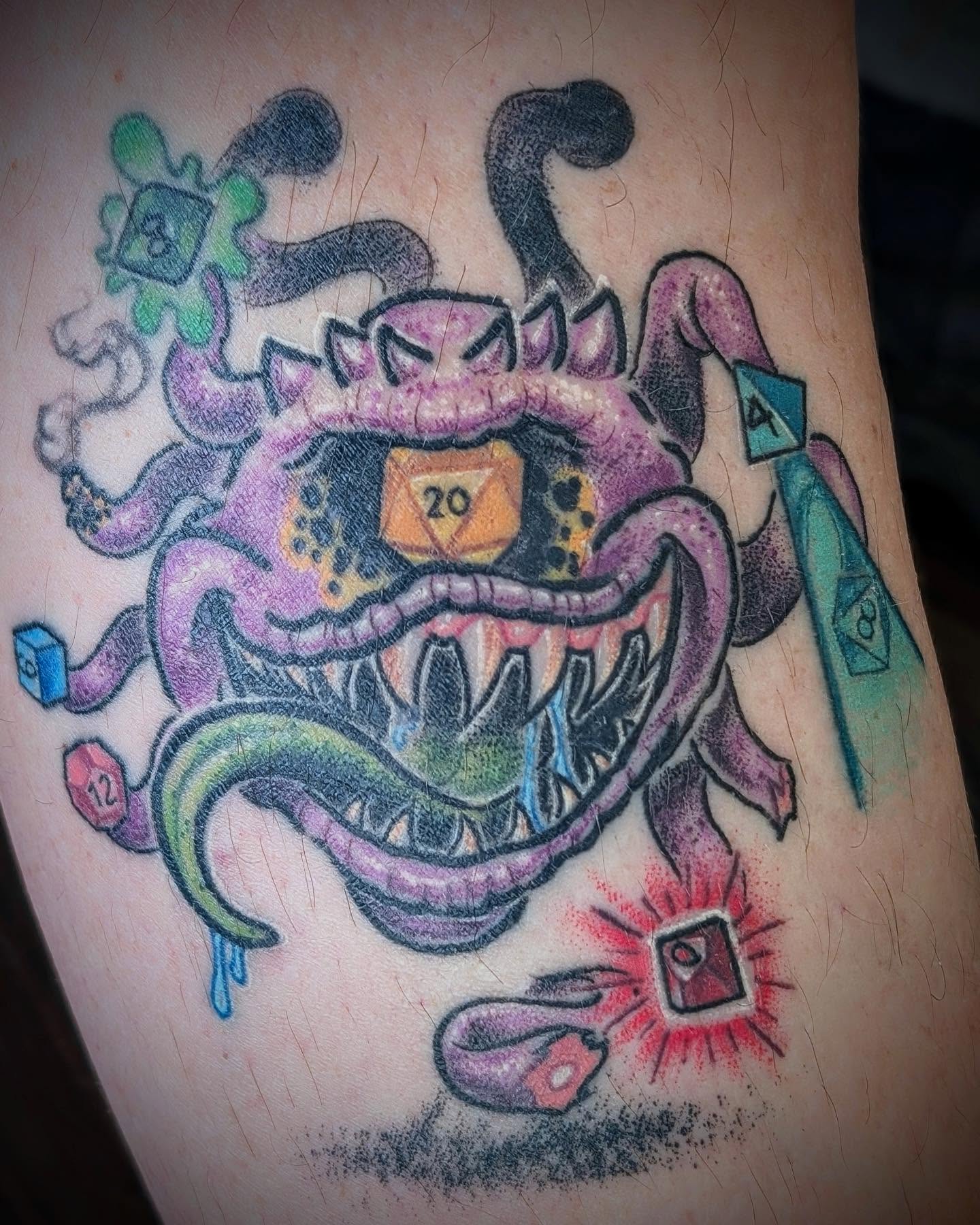 Tattoo by @mousetattoo — dotwork, surrealism