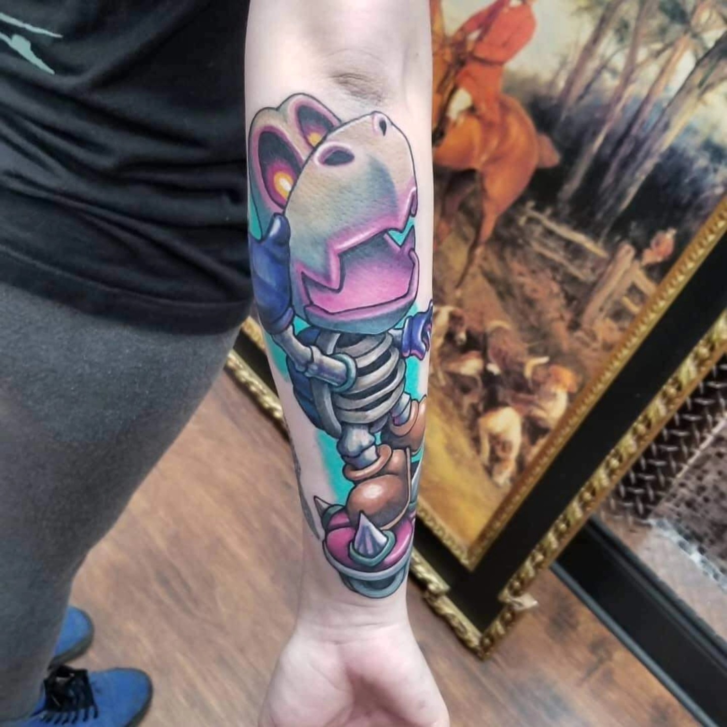 Robot skeleton new school tattoo on the forearm by Chicago Tattoo Artist New School Tattoos, Naperville, Illinois