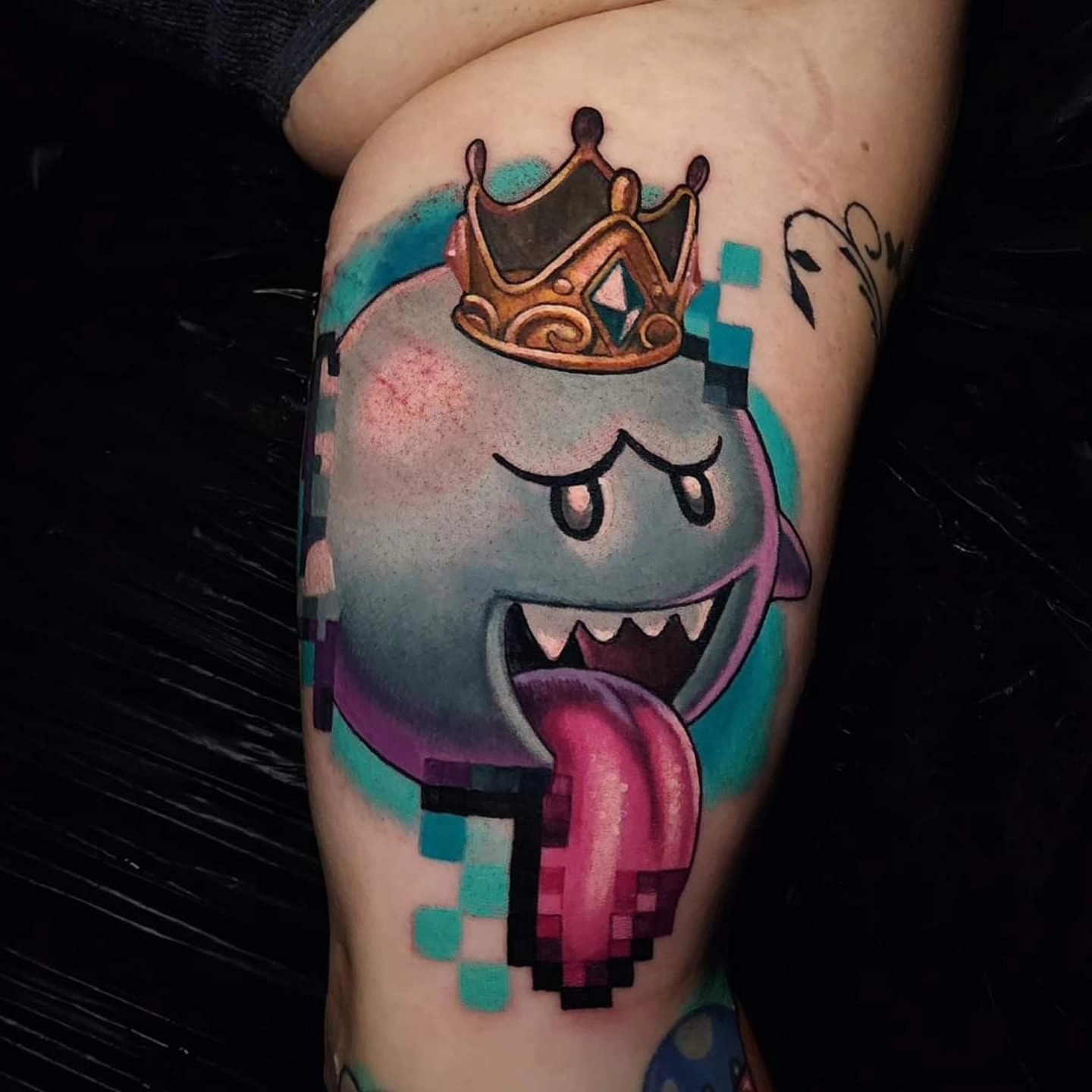 Angry shark with crown new school tattoo on the forearm by Chicago Tattoo Artist New School Tattoos, Naperville, Illinois