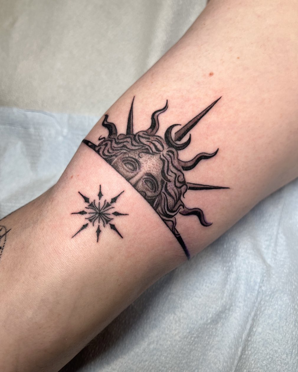 Tattoo by @hiddenheart_tattoo — black_and_grey