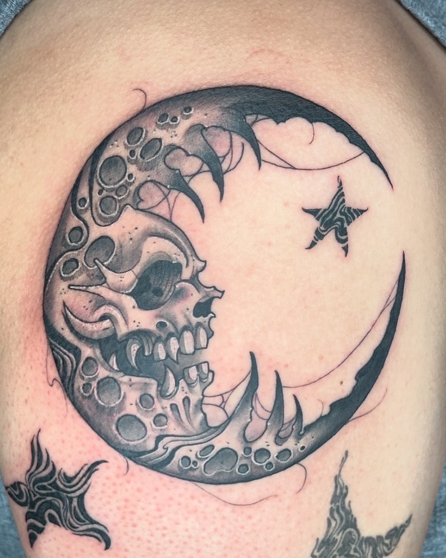 Tattoo by @jesustattoos — dark_realism, black_and_grey