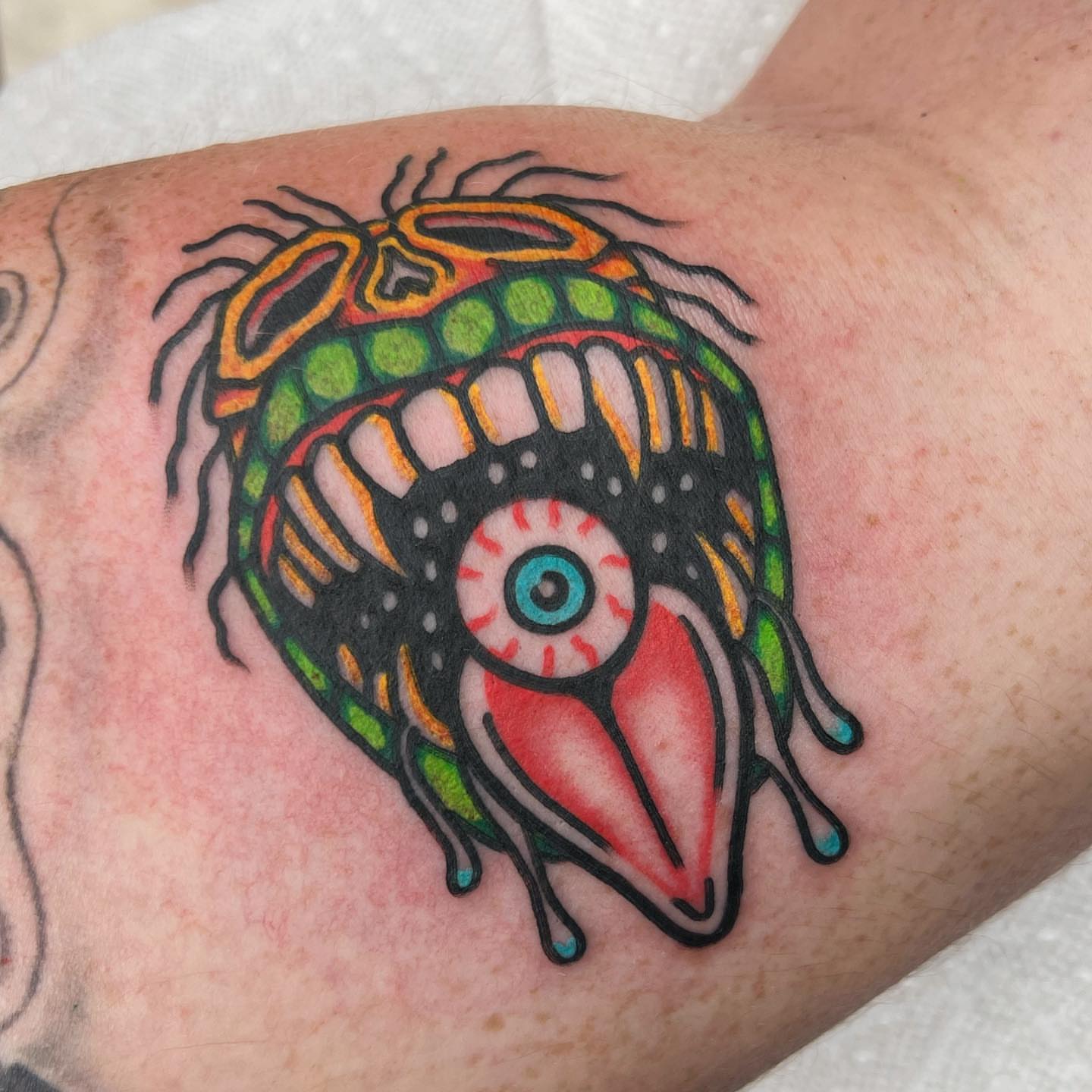 Tattoo by @carsonsmithtats — dotwork, surrealism