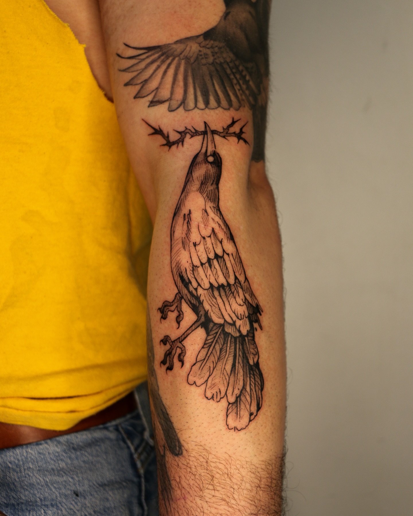 Tattoo by @baldpeaches — black_and_grey