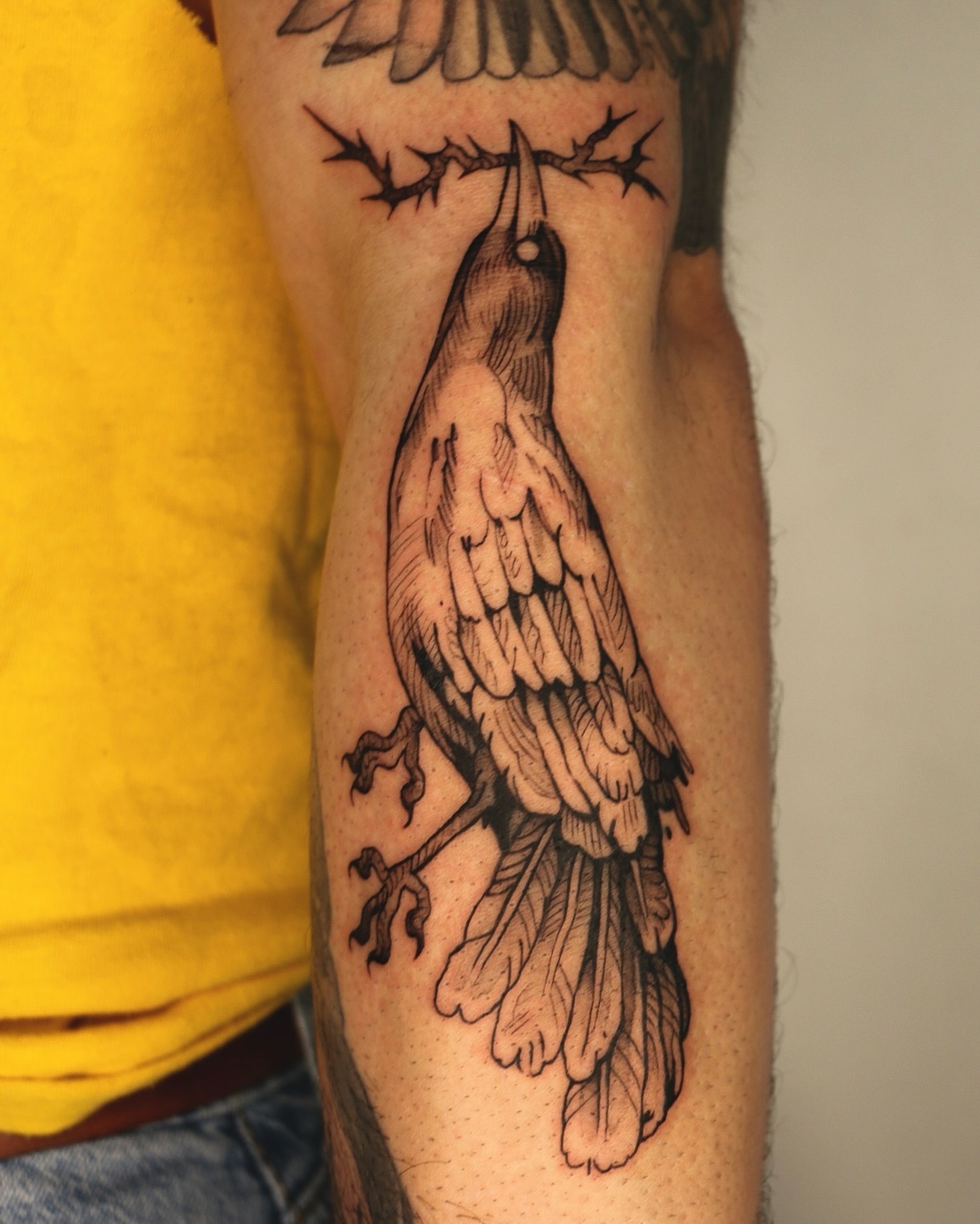 Tattoo by @baldpeaches — black_and_grey