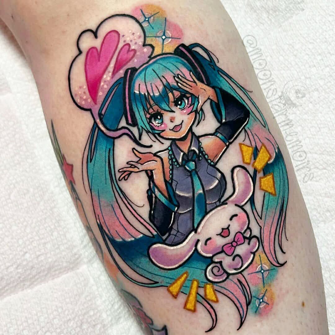 Anime character anime tattoo on the forearm by 𝓑𝓾𝓷𝓷𝔂 𝓓. 𝓥𝓪𝓷𝓒𝓸𝓮𝓿𝓮𝓻𝓲𝓷𝓰