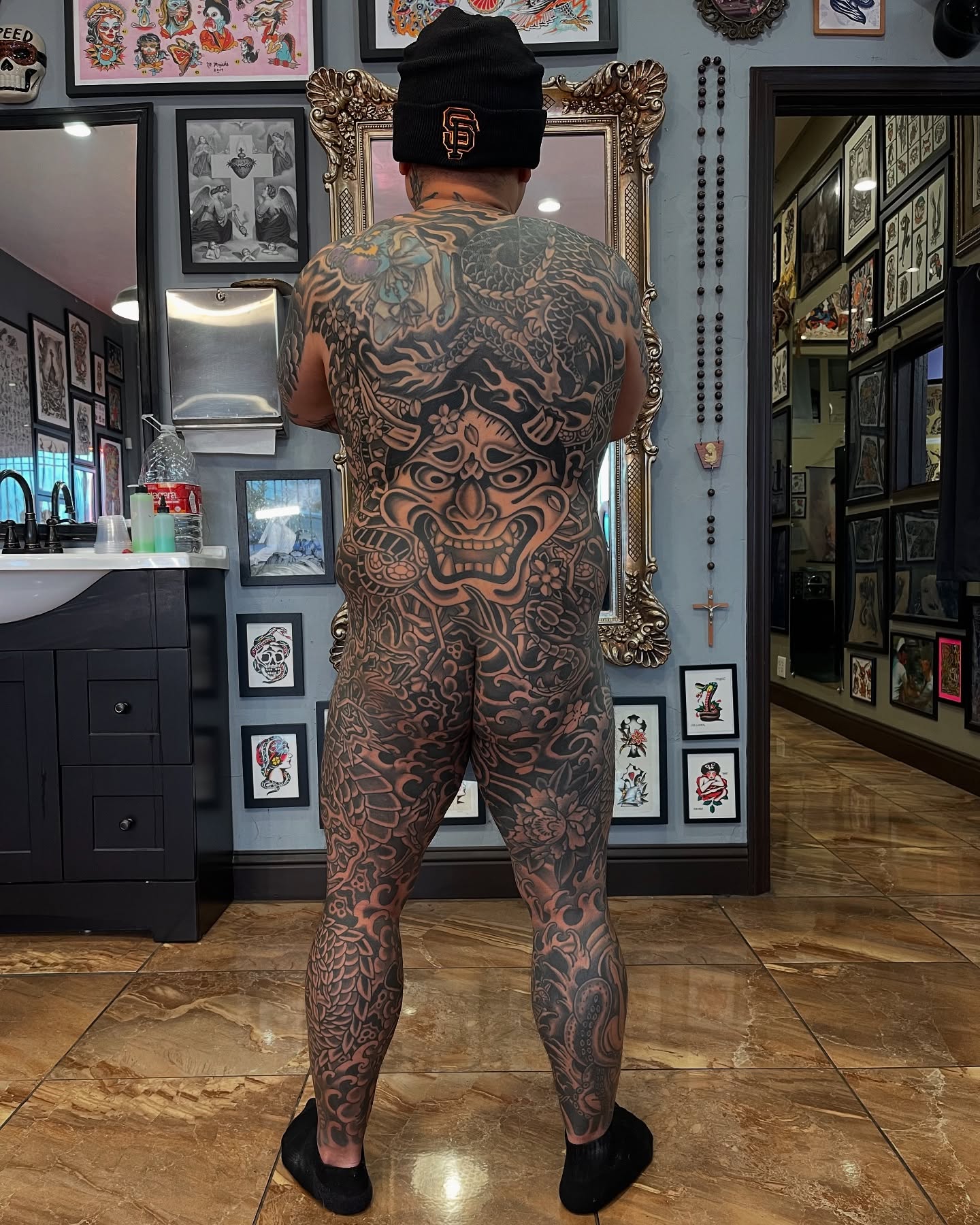 Full back tattoo japanese irezumi tattoo on the back by Alex Garcia - Sac City Tattoo