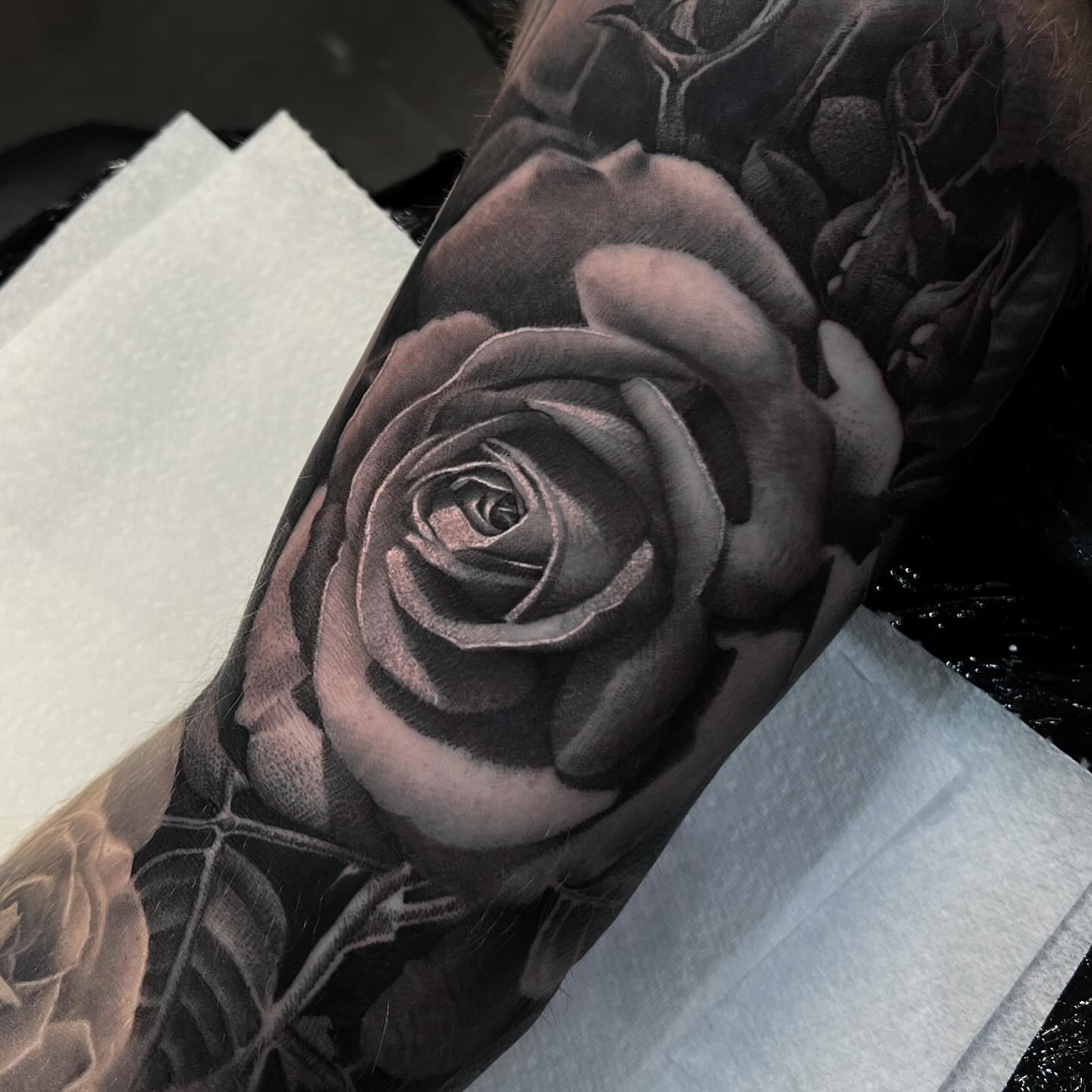 Tattoo by @rikkileetattoo — black_and_grey, realism